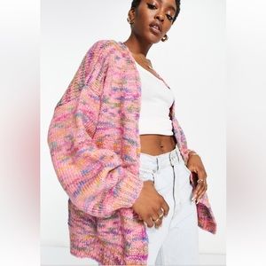 Topshop oversize Spqce Dyed Cardigan